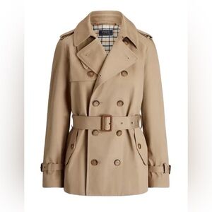 Polo Ralph Lauren Cotton Twill Double-Breasted Trench Coat Khaki Size 14 NWOT